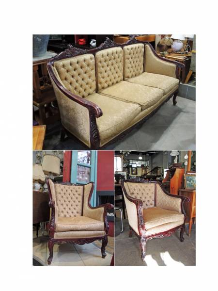 καναπές και πολυθρόνες,καπιτονέ σετ 4τεμ.